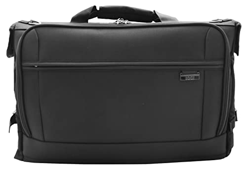 Leather Dress Suit Carrier Bag - Black - L