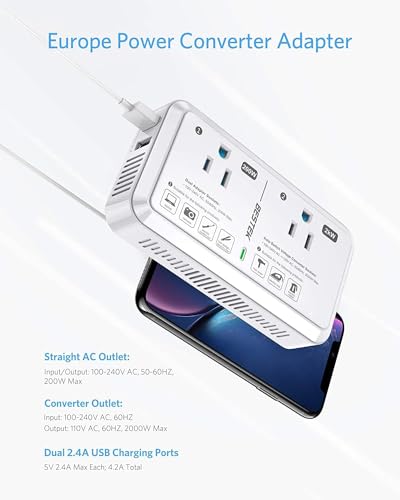 Europe-Ready 2000W Travel Voltage Converter