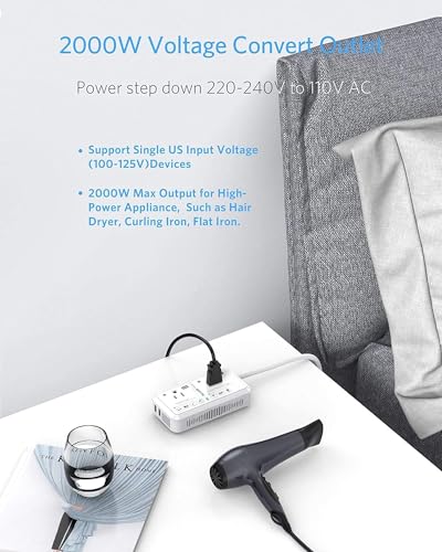 Europe-Ready 2000W Travel Voltage Converter