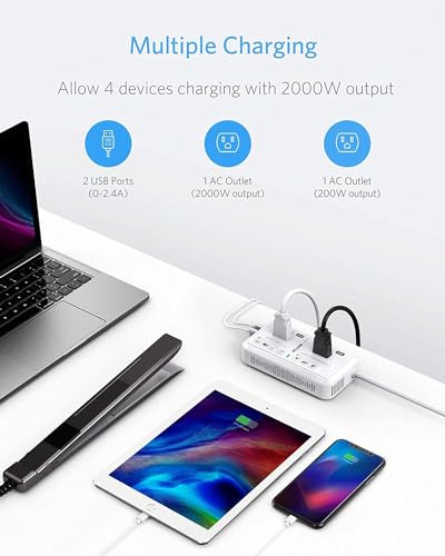 Europe-Ready 2000W Travel Voltage Converter