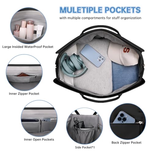 ETRONIK Aviation Weekender Bag for Women, Black