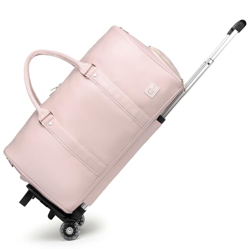 Pink Seyfocnia Rolling Travel Duffle Bag