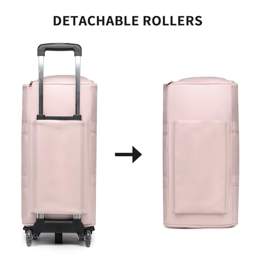 Pink Seyfocnia Rolling Travel Duffle Bag