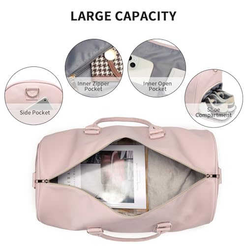 Pink Seyfocnia Rolling Travel Duffle Bag