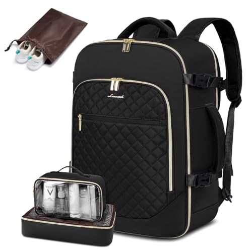 Black Aviation Backpack with 40L Capacity, Packing Cubes