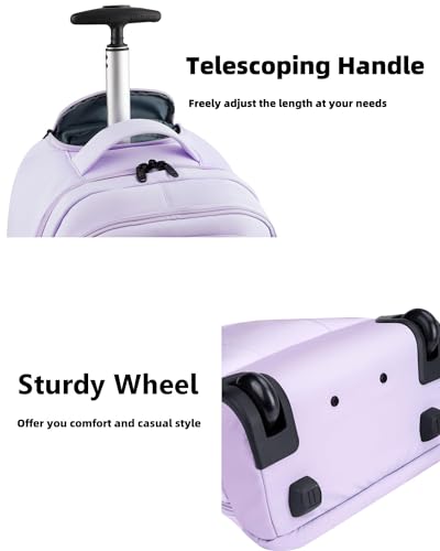 Women's 17" Rolling Aviation Backpack, Wheeled Carry-On