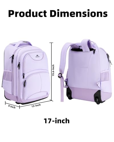 Women's 17" Rolling Aviation Backpack, Wheeled Carry-On