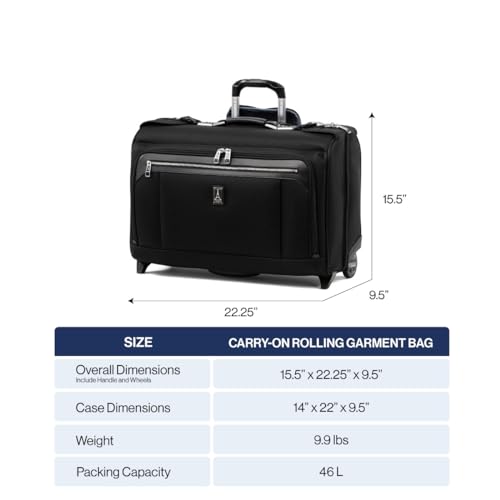 Travelpro Platinum Elite Rolling Garment Bag, Unisex, 22-Inch