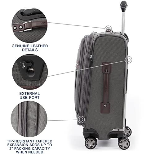 Platinum Elite Expandable Carry On, 8-Wheel Spinner, USB Port