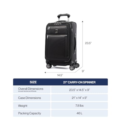 Platinum Elite Expandable Carry On, 8-Wheel Spinner, USB Port