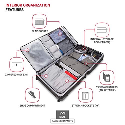 Premium SwissGear Rolling Garment Bag, Carry-on Luggage - Grey Heather