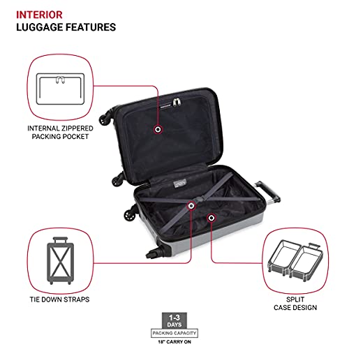 SwissGear 3750 Silver Hardside Spinner Luggage, 20-Inch