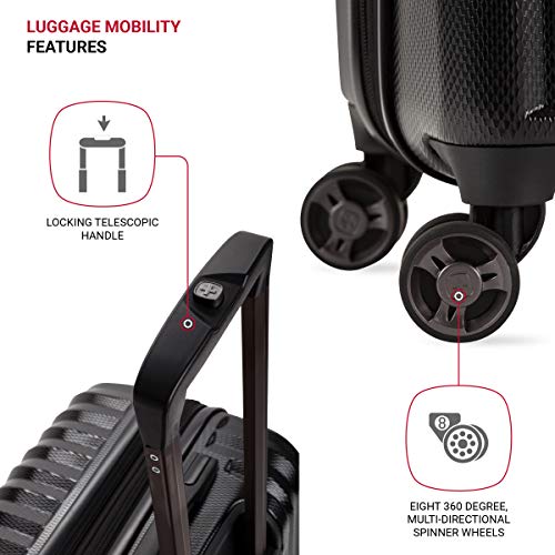 SwissGear 7272 Energie Black Hardside Luggage 24" Spinner