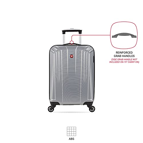 SwissGear 3750 Silver Hardside Spinner Luggage, 20-Inch