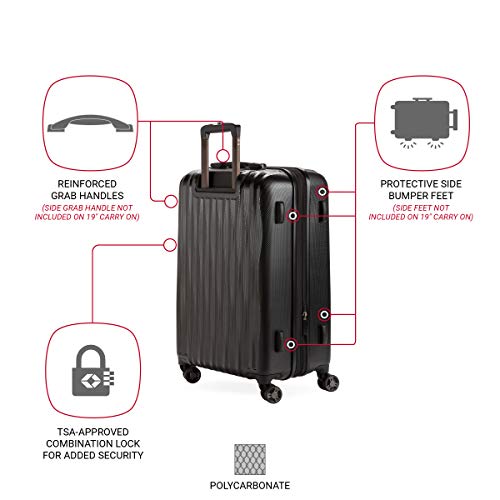 SwissGear 7272 Energie Black Hardside Luggage 24" Spinner