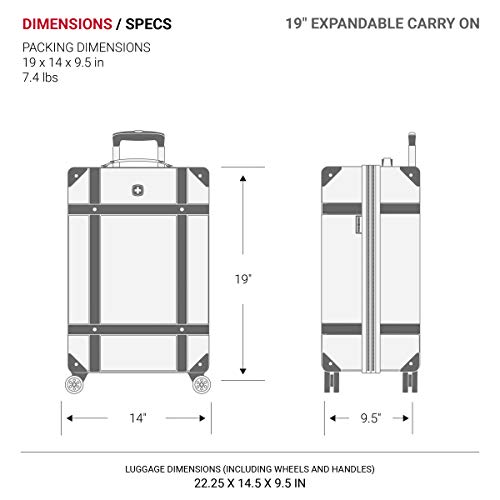 SwissGear 7739 White Hardside Luggage Trunk Spinner Set