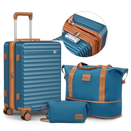 imiomo 20" Expandable Carry-on Suitcase: Spinner Wheels, TSA Lock