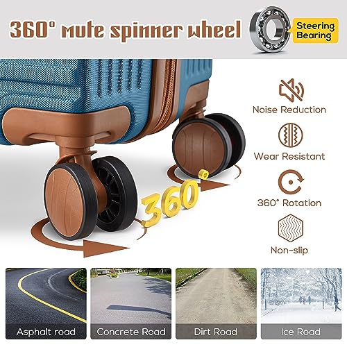 imiomo 20" Expandable Carry-on Suitcase: Spinner Wheels, TSA Lock