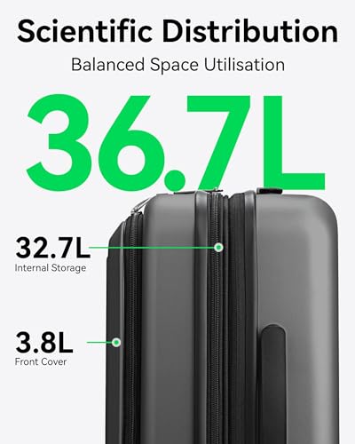 Aviator's Essential: Carry-on Suitcase with Laptop, USB (Blue)