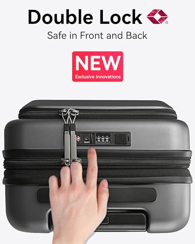 Aviator's Essential: Carry-on Suitcase with Laptop, USB (Blue)