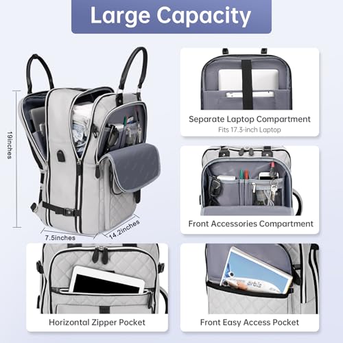 Aviation-Approved Grey Travel Backpack with Anti-Theft Features
