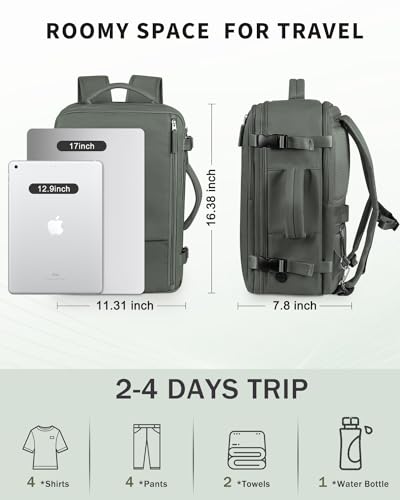 Aviation-Ready 35L Anti-theft Travel Backpack, Green