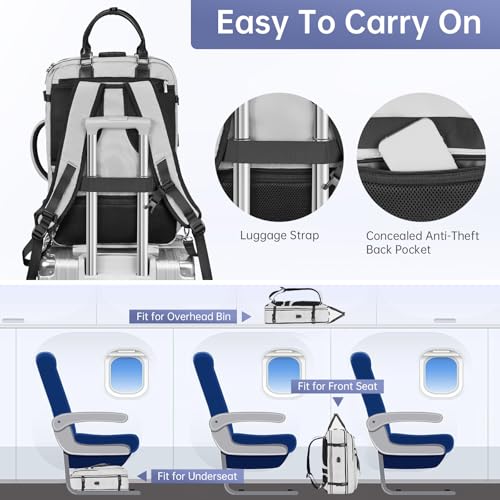 Aviation-Approved Grey Travel Backpack with Anti-Theft Features