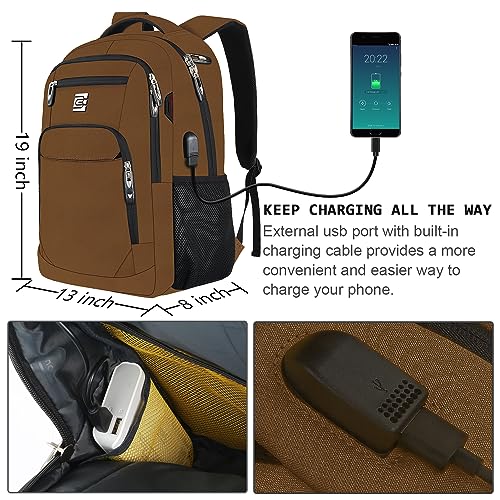 Slim Aviation Laptop Backpack: USB Charging, Water Resistant