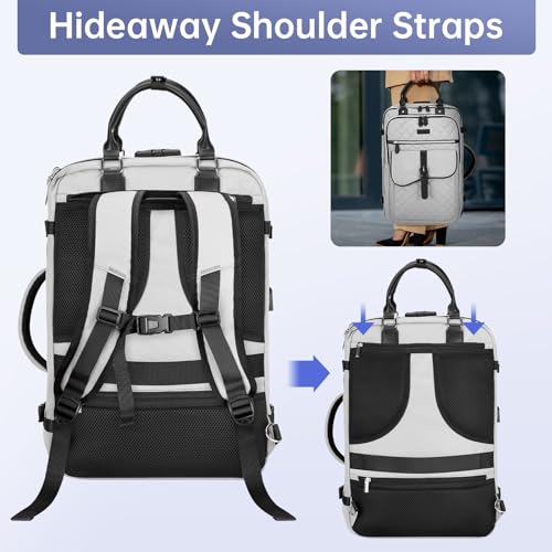 Aviation-Approved Grey Travel Backpack with Anti-Theft Features