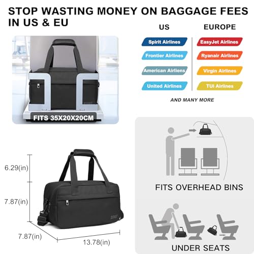 Aviation Cabin Bag: Compact Travel Duffel - Black