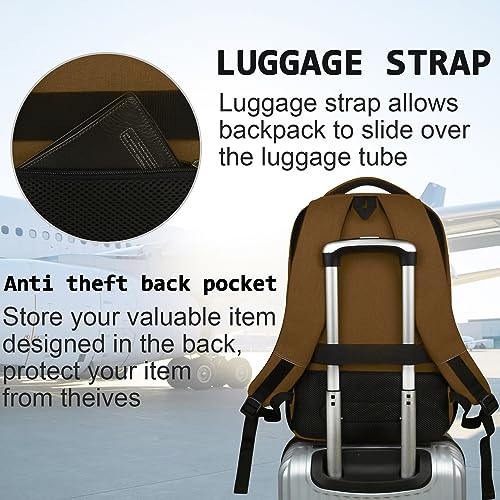 Slim Aviation Laptop Backpack: USB Charging, Water Resistant