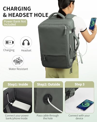 Aviation-Ready 35L Anti-theft Travel Backpack, Green