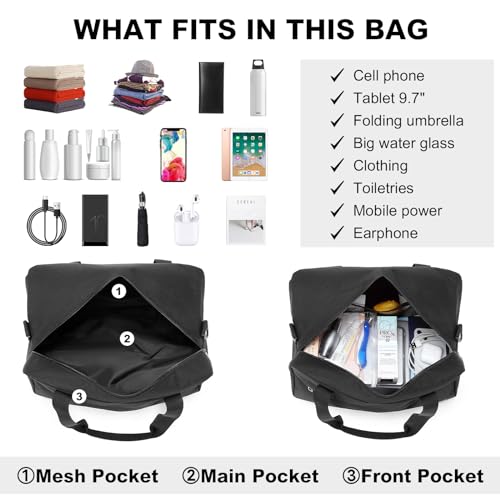 Aviation Cabin Bag: Compact Travel Duffel - Black