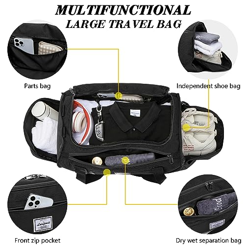 Laripwit 40L Gym Duffel Bag with Shoe Compartment