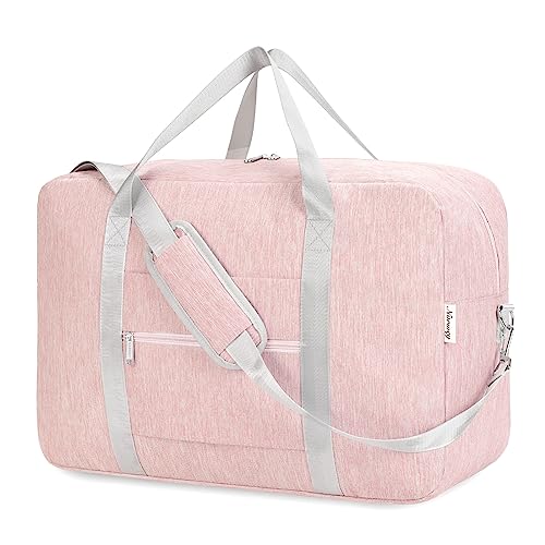 Pink Foldable Travel Duffel Bag, Airlines Approved, 40L