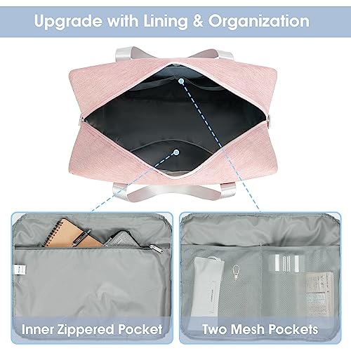 Pink Foldable Travel Duffel Bag, Airlines Approved, 40L