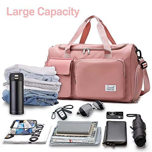 Aviation Gym Bag with Shoe Compartment - Pink