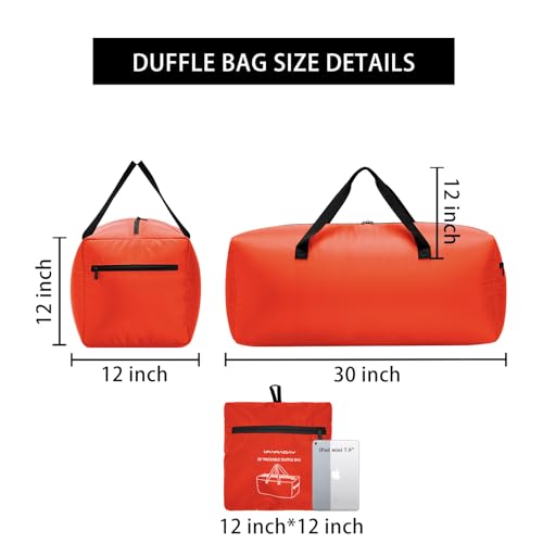 30" / 75L Foldable Duffel Bag - Orange