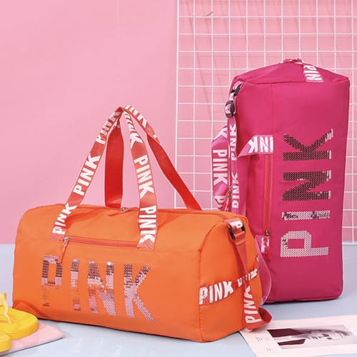Rose Pink Aviation Travel Bag with Shoe Compartment