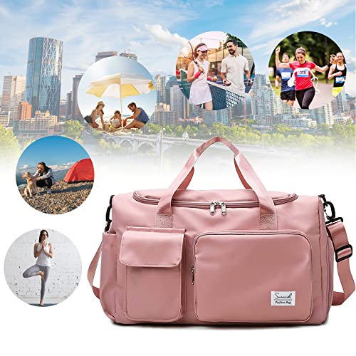 Aviation Gym Bag with Shoe Compartment - Pink