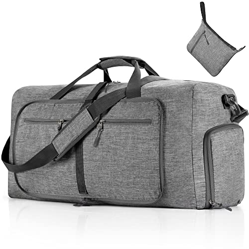Aviation-Grade Travel Duffle Bag - 65L Capacity, Shoe Compartment (Gray)