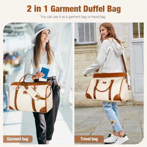 Convertible Weekender Bag for Women in Beige