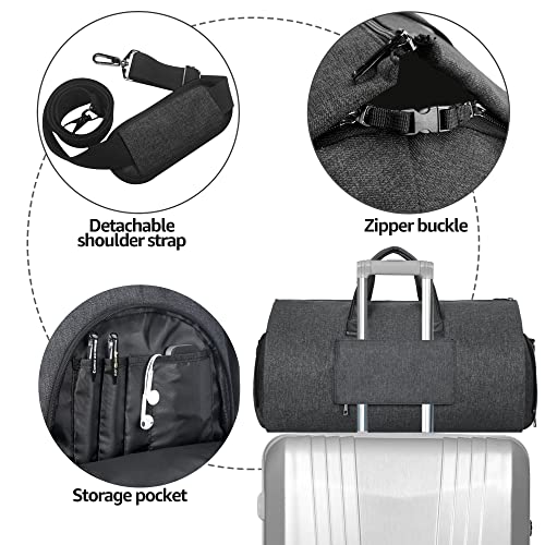 UNIQUEBELLA Aviation Duffel Bag with Shoe Pouch (Black)