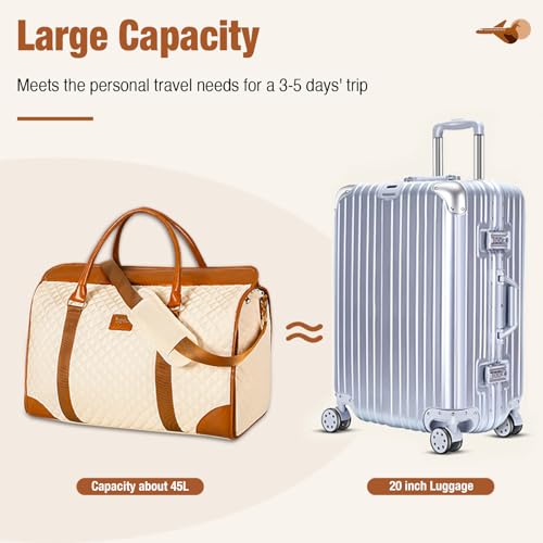 Convertible Weekender Bag for Women in Beige