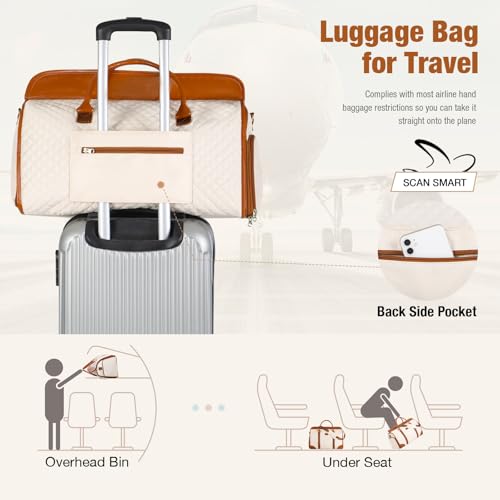 Convertible Weekender Bag for Women in Beige