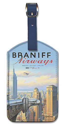 Pacifica Island Art Leatherette Luggage Baggage Tag - Braniff New York by Erickson