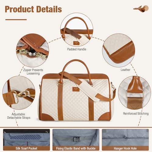 Convertible Weekender Bag for Women in Beige
