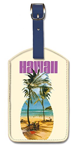 Hawaii Pineapple Leatherette Luggage Baggage Tag by Pacifica