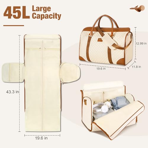 Convertible Weekender Bag for Women in Beige