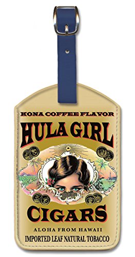 Hula Girl Cigars Leatherette Luggage Baggage Tag